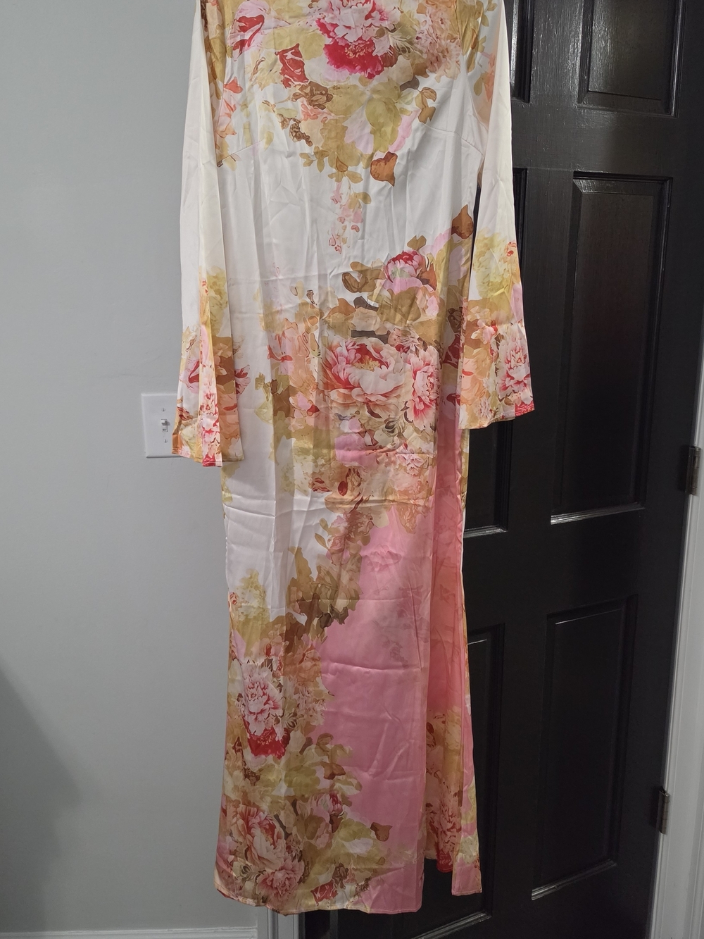 Floral Ombre Maxi Dress in Pink and Cream
